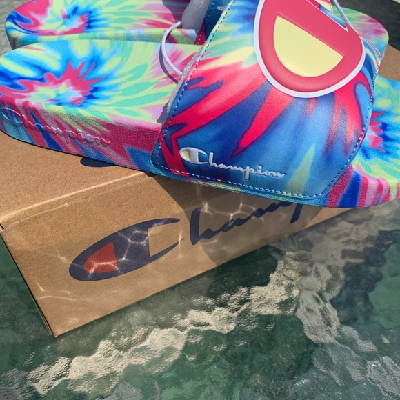 Champion IPO Tie-Dye Blue/Pink Women’s Slides - Picture 6 of 12